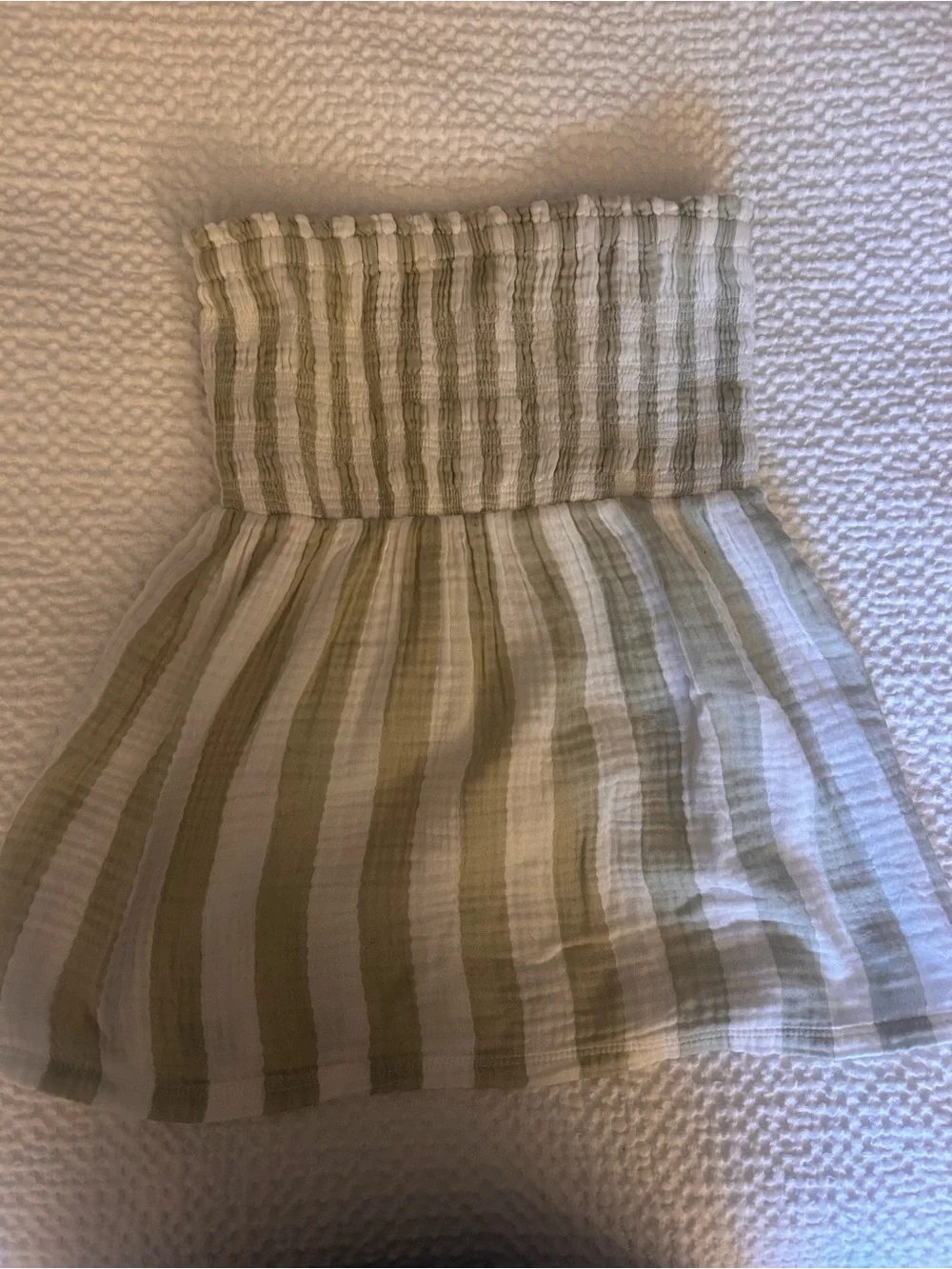 Lou & Grey Light Green and White Striped pant and tube top set
